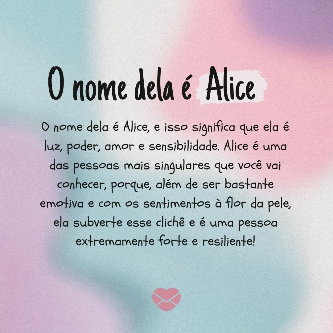 Significado do nome Alice: origens, frases e mais