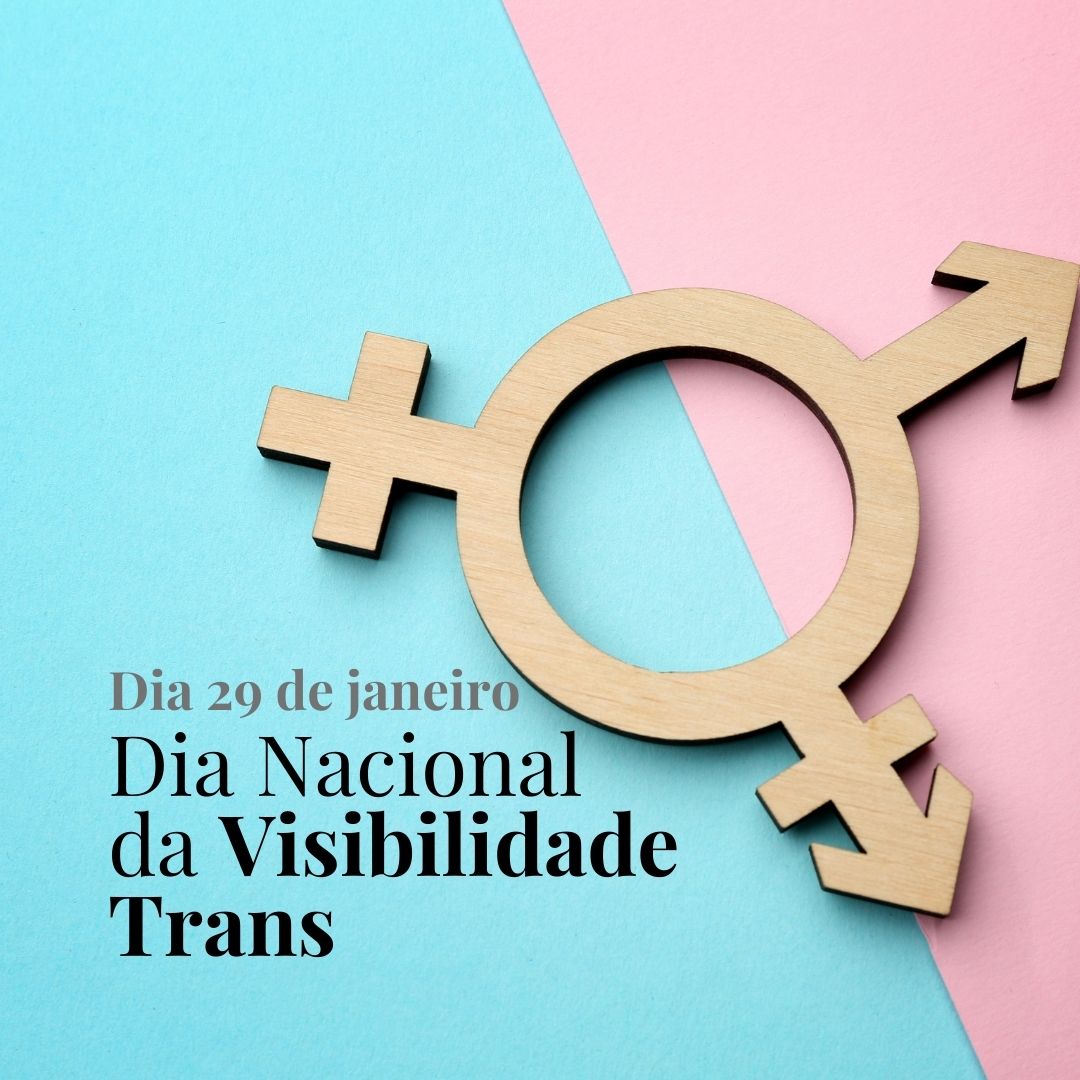 'Dia 29 de janeiro. Dia Nacional da Visibilidade Trans.'  - 29 de janeiro