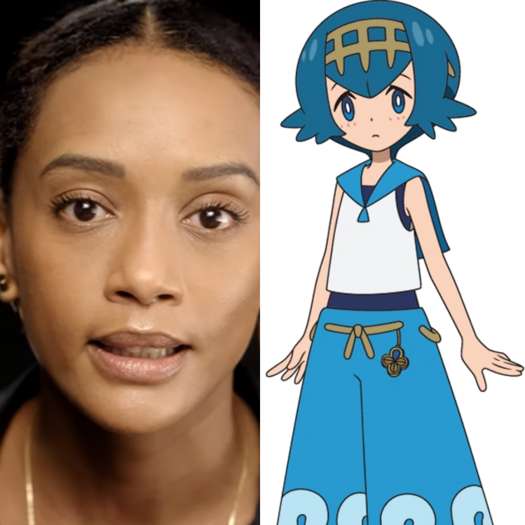 Personagem Vitória da novela Amor de Mãe e Vitória de Pokémon Sol e Lua.