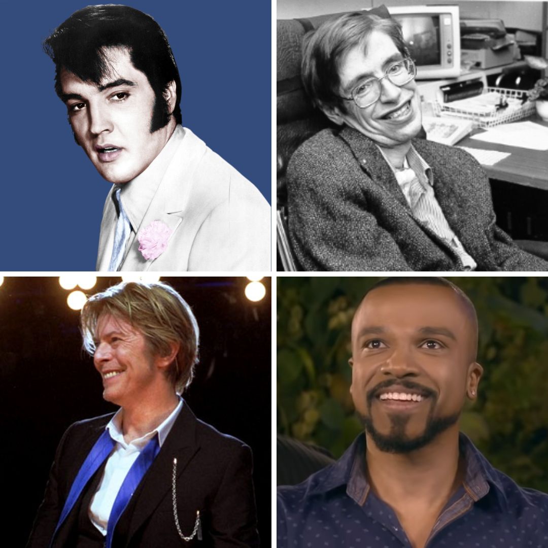 Elvis Presley , Stephen Hawkings, David Bowie e Alexandre Pires