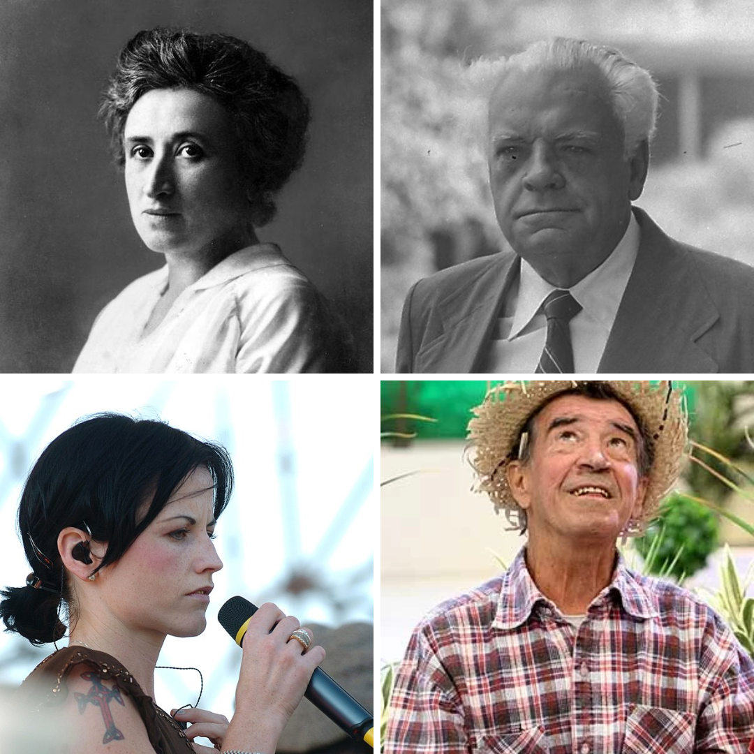 Rosa Luxemburgo, Vianna Moog, Dolores O'Riordan e Clayton Silva
