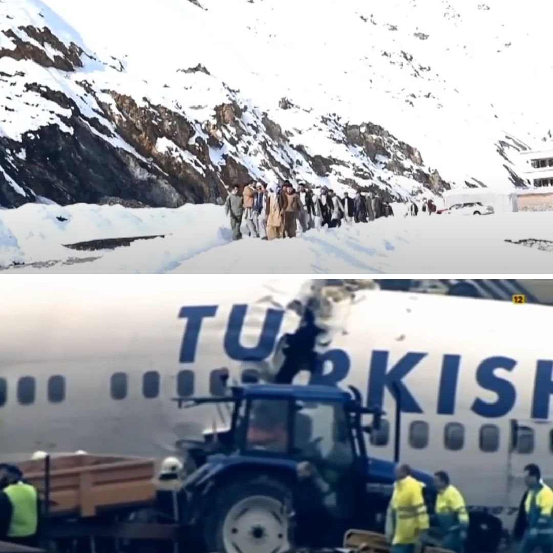 Gride das imagens da avalanche no Afeganistão em 2015 e da queda do voo Turkish Airlines 1951 em 2009