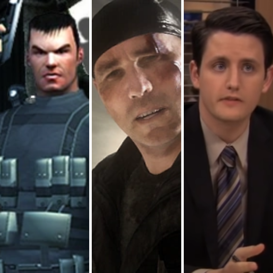 Personagens Gabriel de Call Of Duty Ghosts, The Office e Syphon Filter.