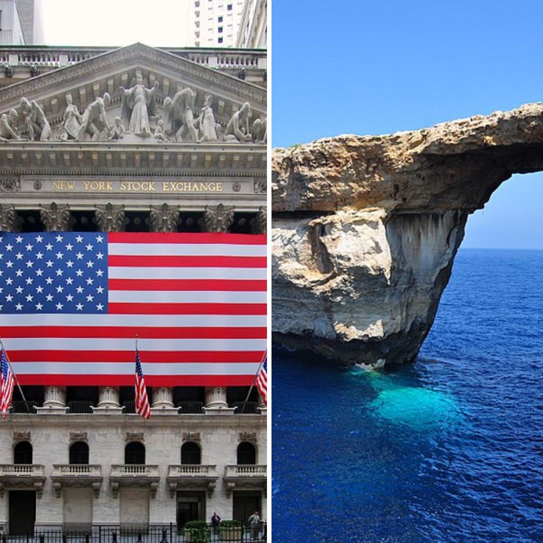 Grid com a Bolsa de Valores de Nova Iorque e a Janela Azul em Gozo.