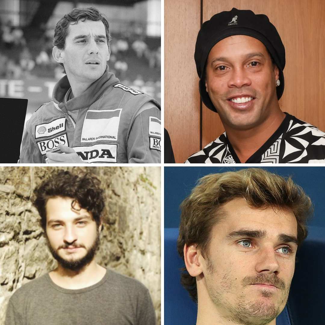 Ayrton Senna, Ronaldinho Gaúcho, César Cardadeiro e Antoine Griezmann