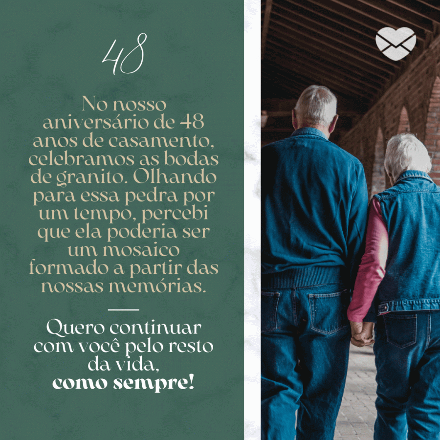 48 anos de casados: mensagens para bodas de granito