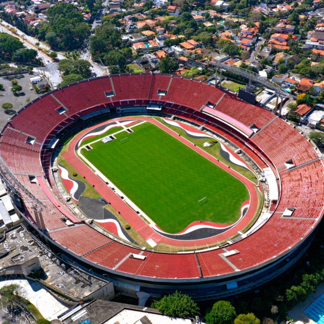 Estádio do Morumbi visto de cima.