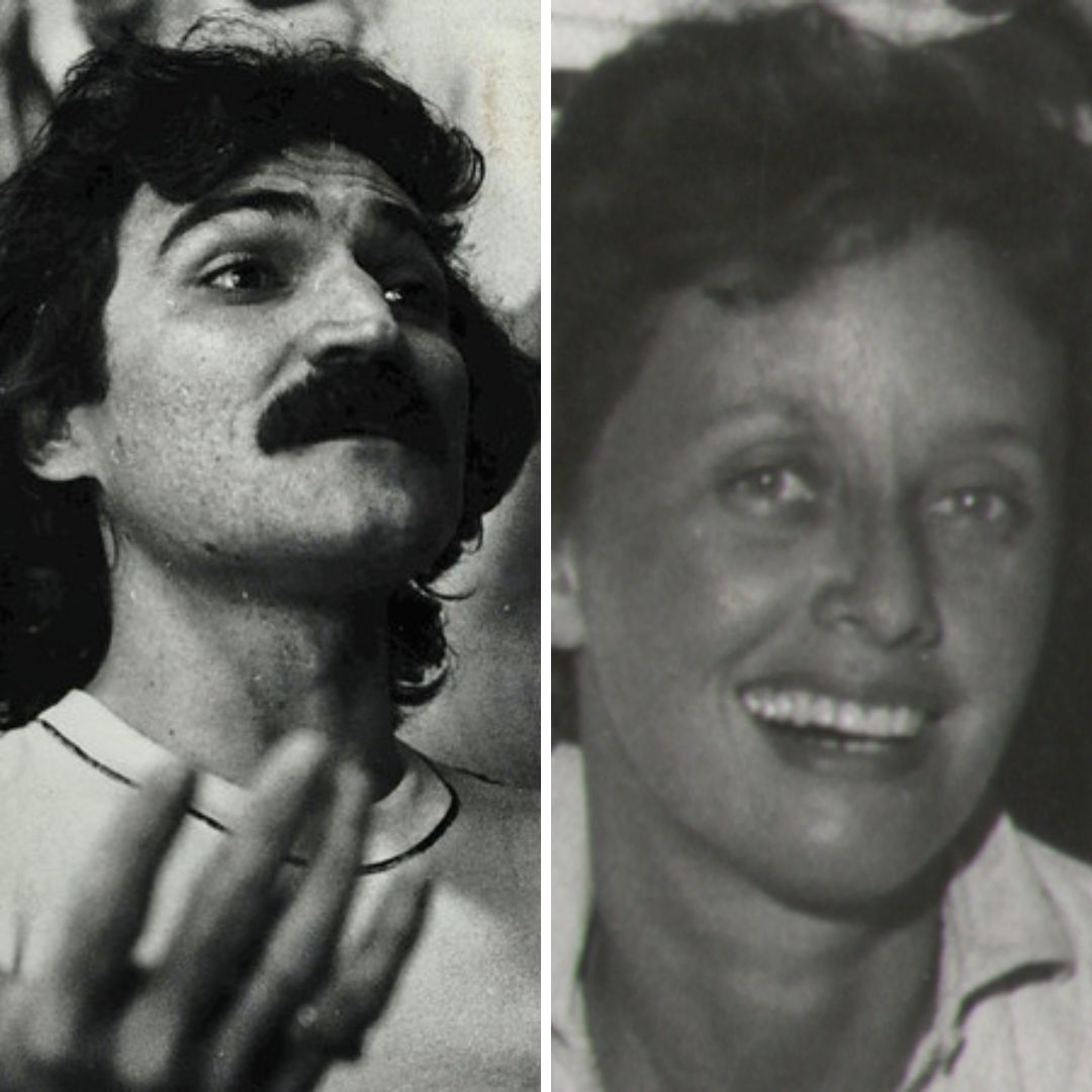 Gride das fotos em preto e branco de Belchior e de Maria Clara Jacob Machado - 30 de abril