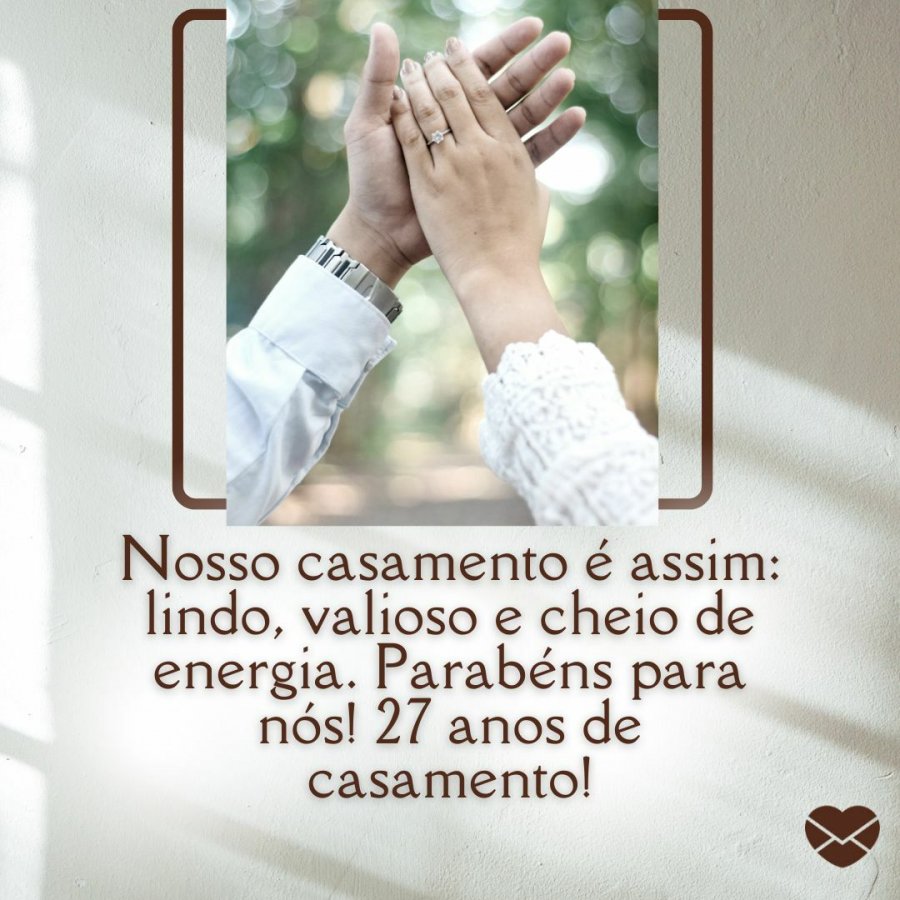 27 anos de casados: mensagens para bodas de crisoprásio