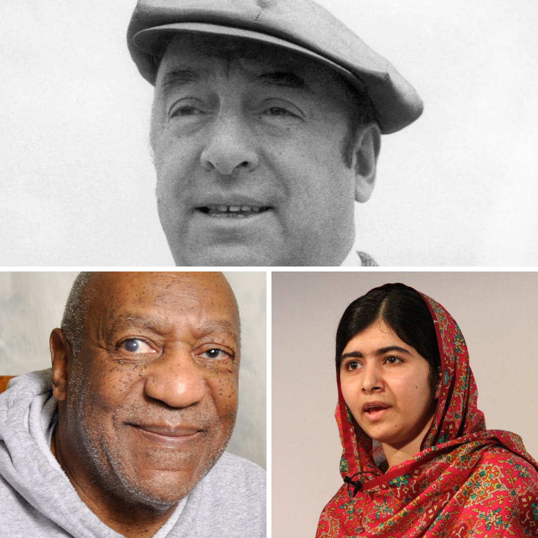 Pablo Neruda, Bill Cosby e Malala Yousafzai