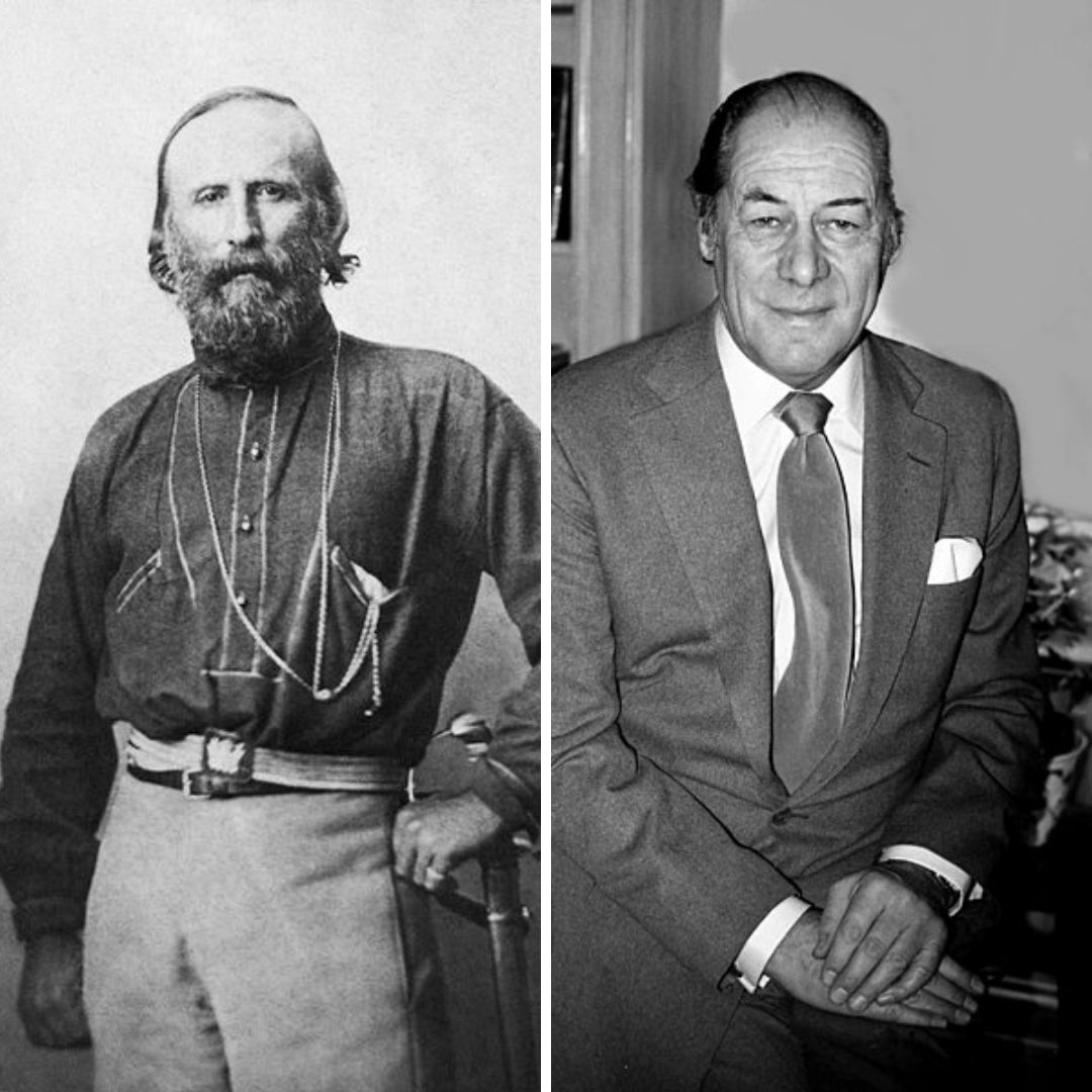 'Fotos de Giuseppe Garibaldi e Rex Harrison'