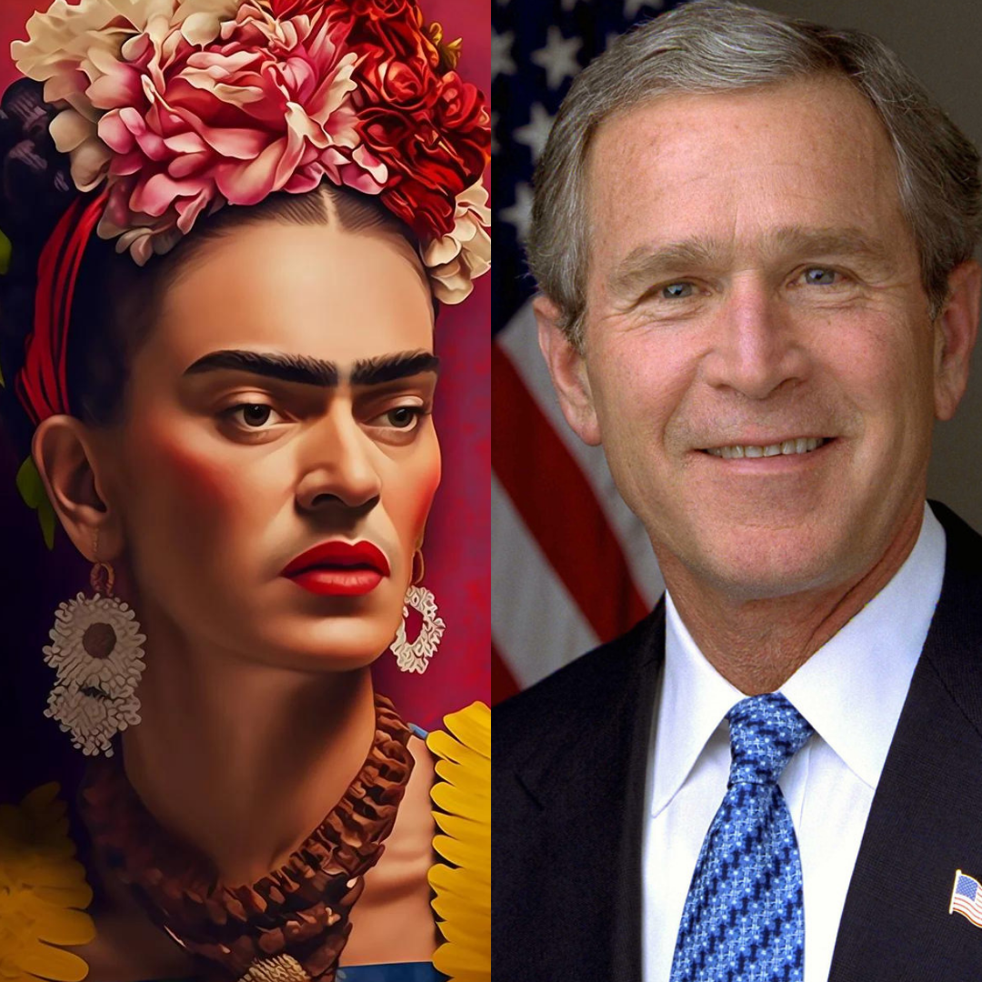 'imagem1- Frida Kahlo.
imagem 2- George Walker Bush. '-6 de julho