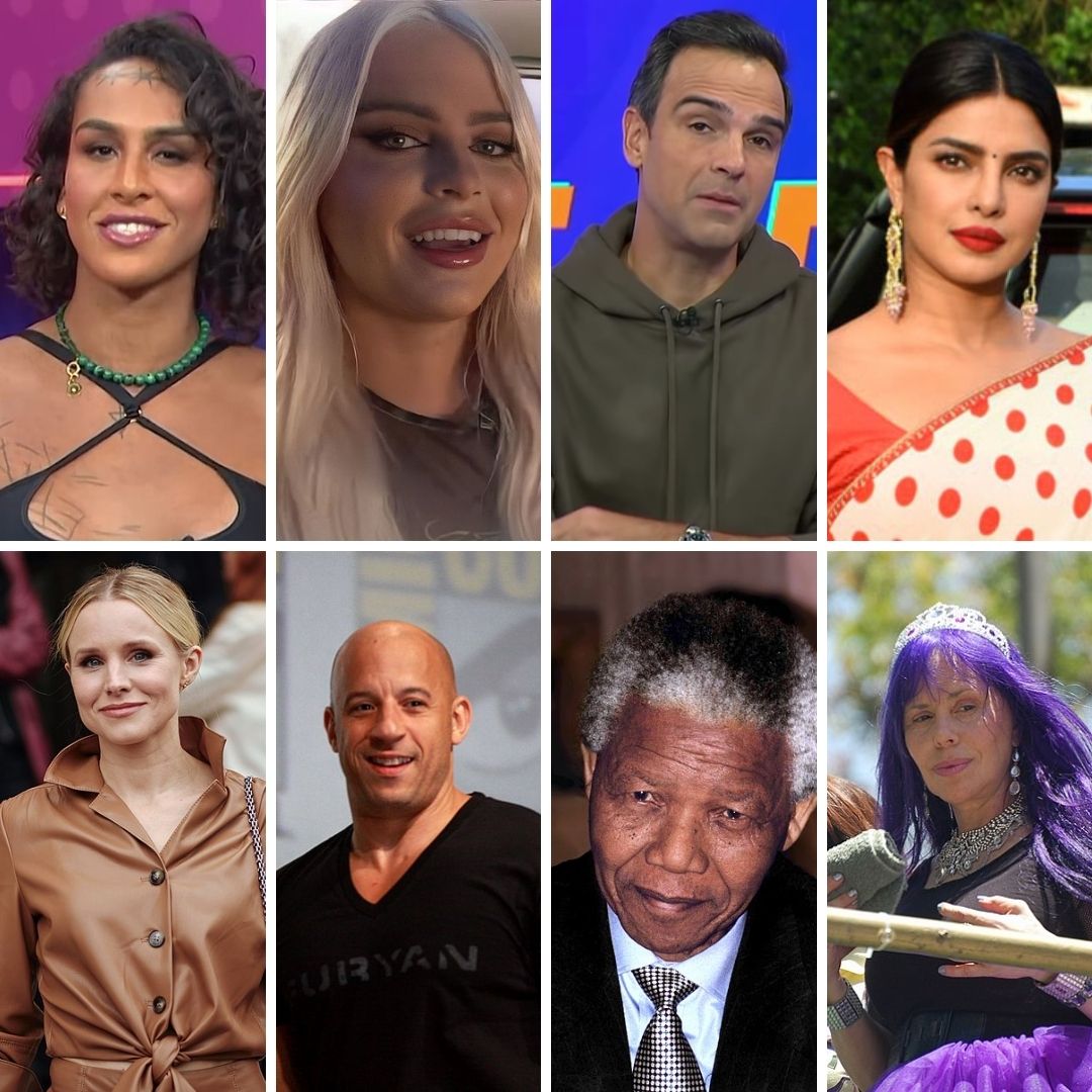 Fotos de Linn da Quebrada, Luísa Sonza, Tadeu Schmidt, Priyanka Chopra, Kristen Bell, Vin Diesel, Nelson Mandela e Baby do Brasil
