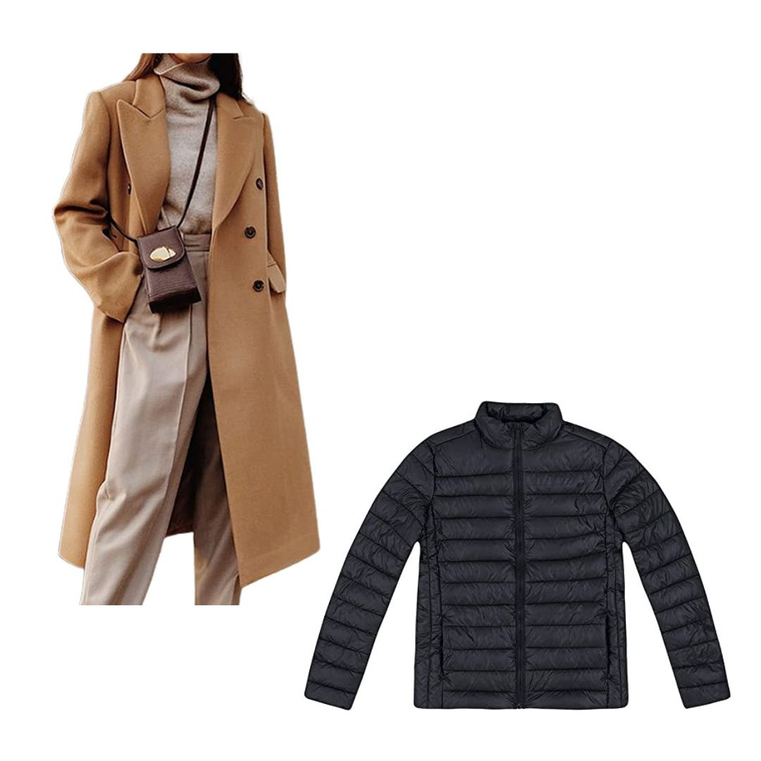 Montagem do casaco da loja Grey 990 e da jaqueta da Hering - Presentes para o Dia das Mães