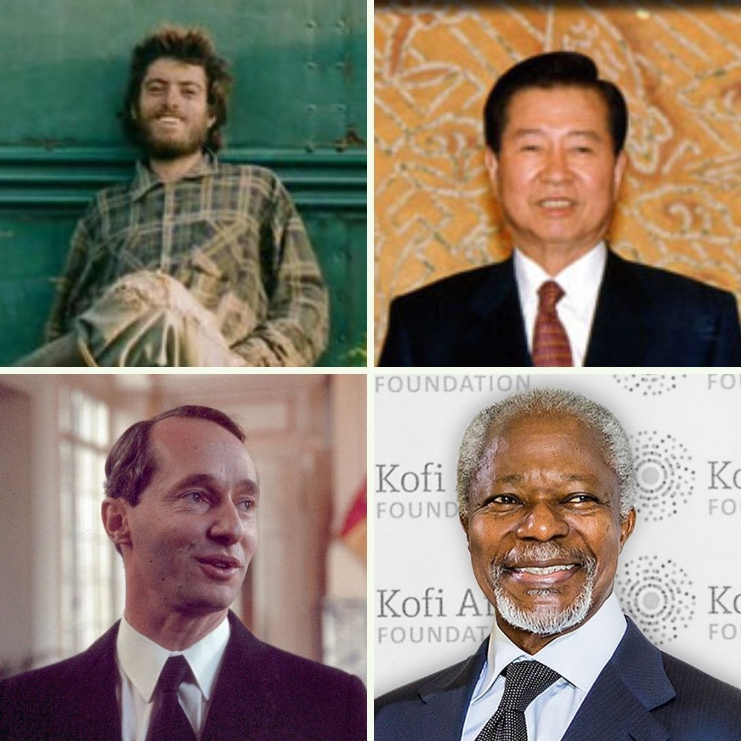 'Christopher McCandless, Kim Dae-jung, Carlos Hugo de Bourbon-Parma e Kofi Atta Annan.' - 18 de agosto