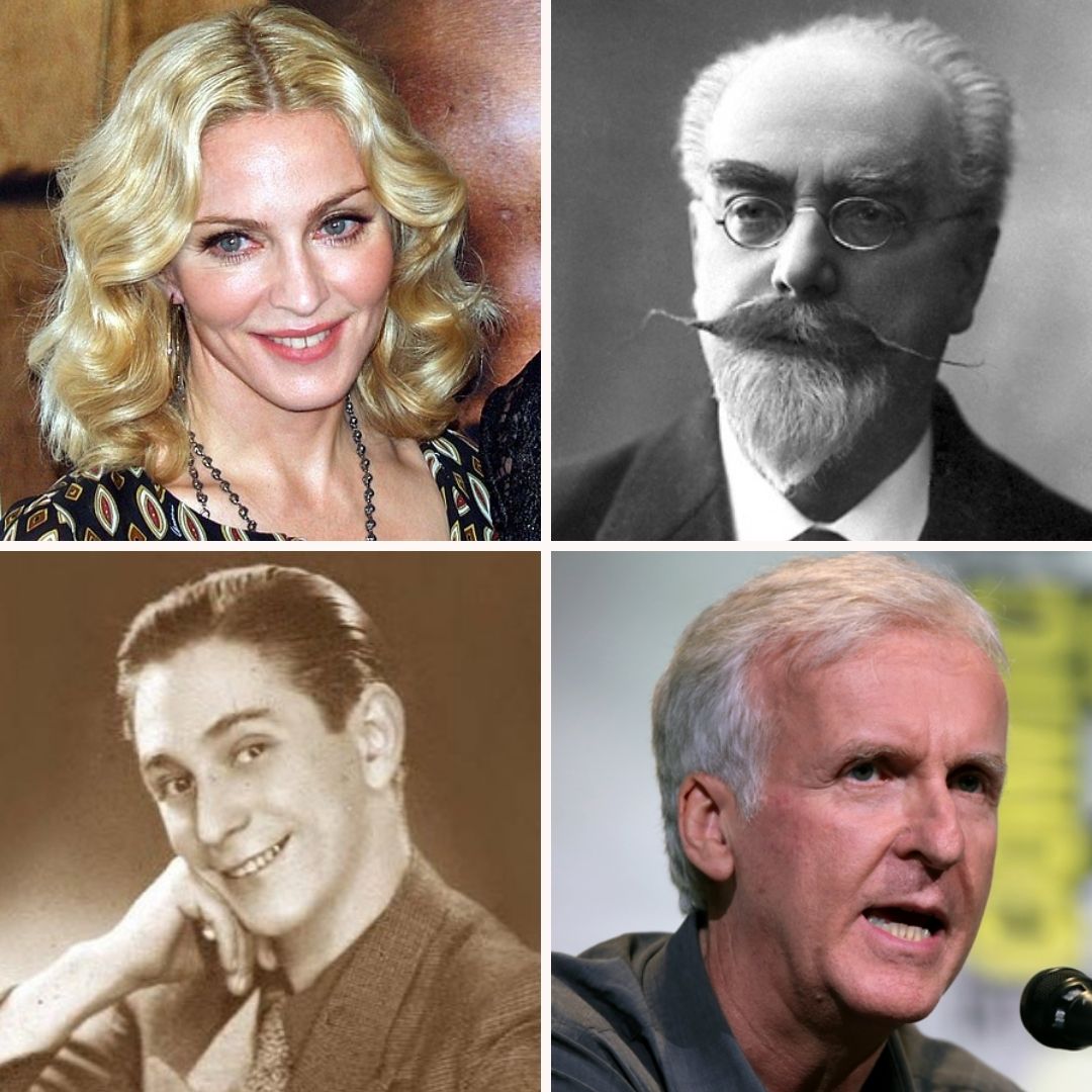 'Madonna, Gabriel Lippmann, Oscarito e James Cameron.' - 16 de agosto