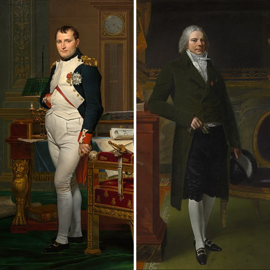 Montagem com pinturas de Napoleão I e Charles-Maurice de Talleyrand-Périgord