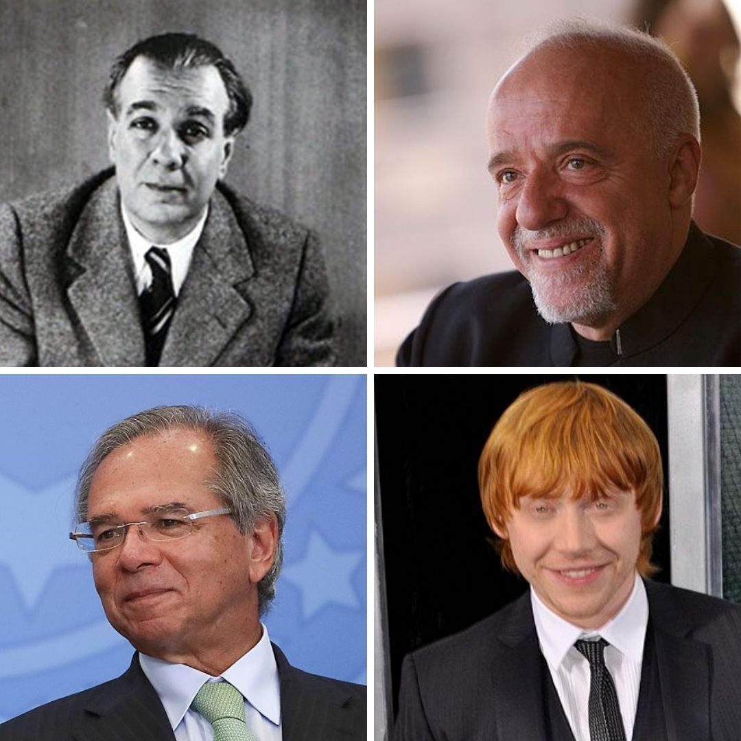 ' Jorge Luis Borges, Paulo Coelho, Paulo Guedes e Rupert Grint.' - 24 de agosto