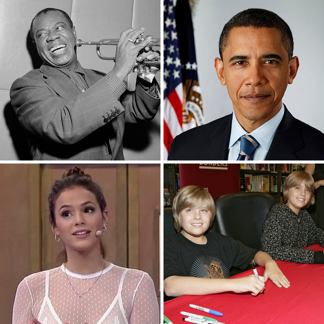 'Louis Armstrong, Barack Obama, Bruna Marquezine e Os gêmeos Cole Sprouse e Dylan Sprouse.' - 4 de agosto