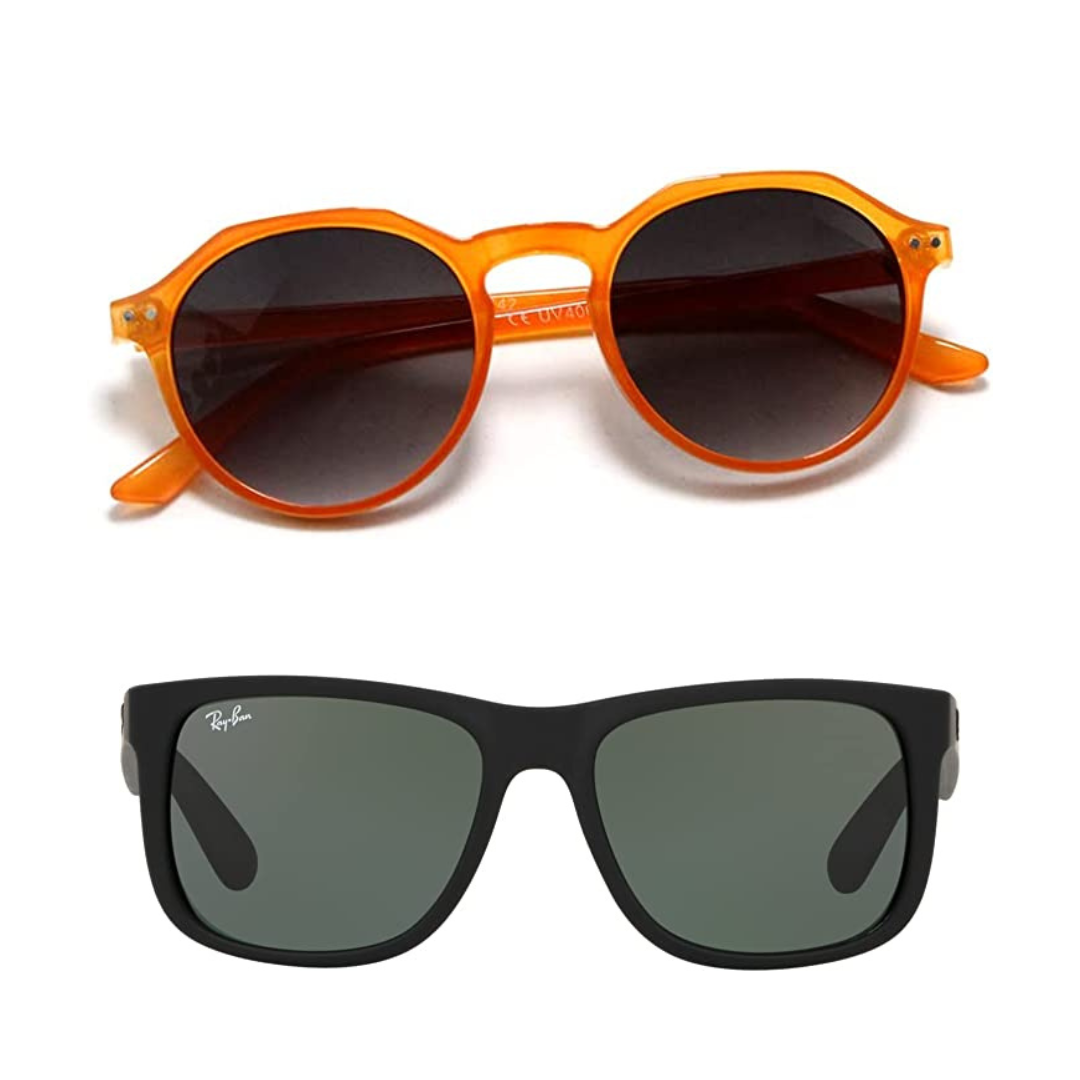 'Dois Óculos de sol. Um laranja e outro preto.' - Presentes para o Dia dos Namorados