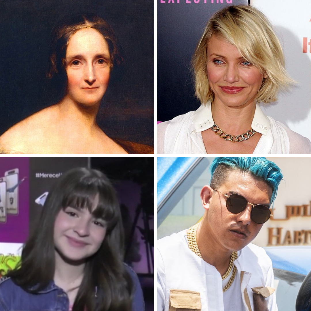 'Mary Wollstonecraft Shelley, Cameron Diaz, Sophia Valverde e Leandro Aparecido Ferreira, mais conhecido como MC Fioti.' - 30 de agosto