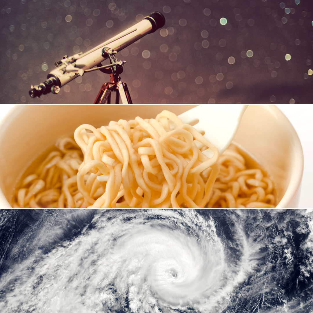'1 – Em 25 de agosto de 1909, Galileu Galilei apresentou o telescópio ao mundo. 2 – Já em 25 de agosto de 1958, o macarrão instantâneo, também conhecido como miojo, é lançado pela marca japonesa Nissin. 3 – Em 25 de agosto de 2017, o Furacão Harvey atingiu o Texas como um poderoso furacão de categoria 4, o mais forte dos Estados Unidos desde 2004.' - 25 de agosto