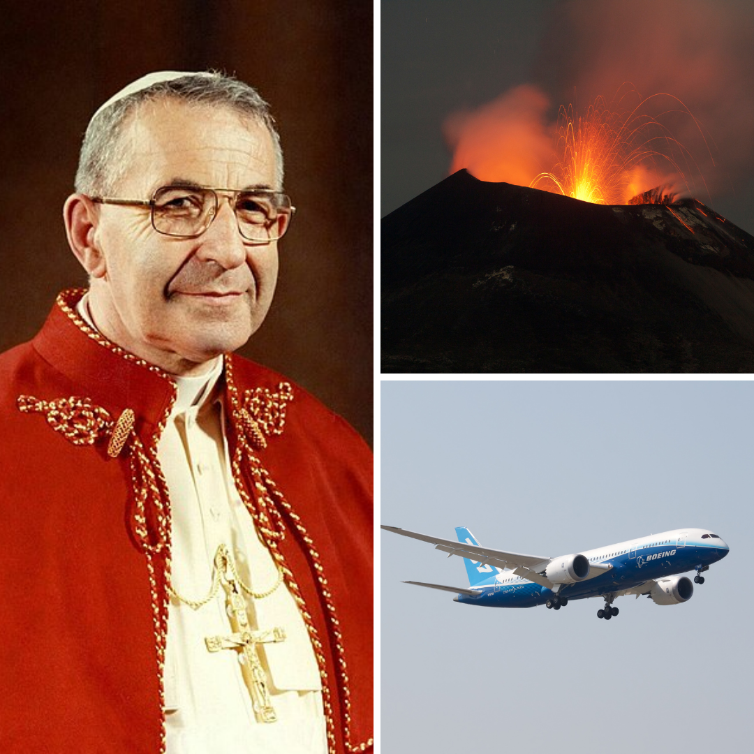 1978 — Eleição de Albino Luciani a Papa João Paulo I.1883 — Erupção do Krakatoa atinge seu estágio de maior grau de intensidade.2011 — Recebimento de certificação da AESA e da FAA para o Boeing 787 Dreamliner, o novo avião compósito da Boeing.'