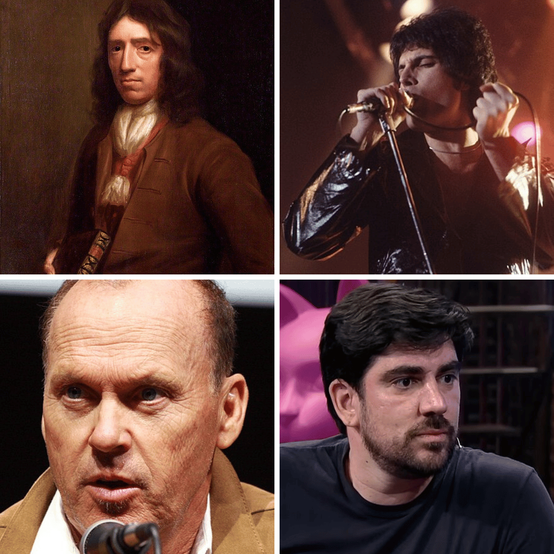 'William Dampier, Freddie Mercury, Michael Keaton e Marcelo Adnet.' - 5 de setembro