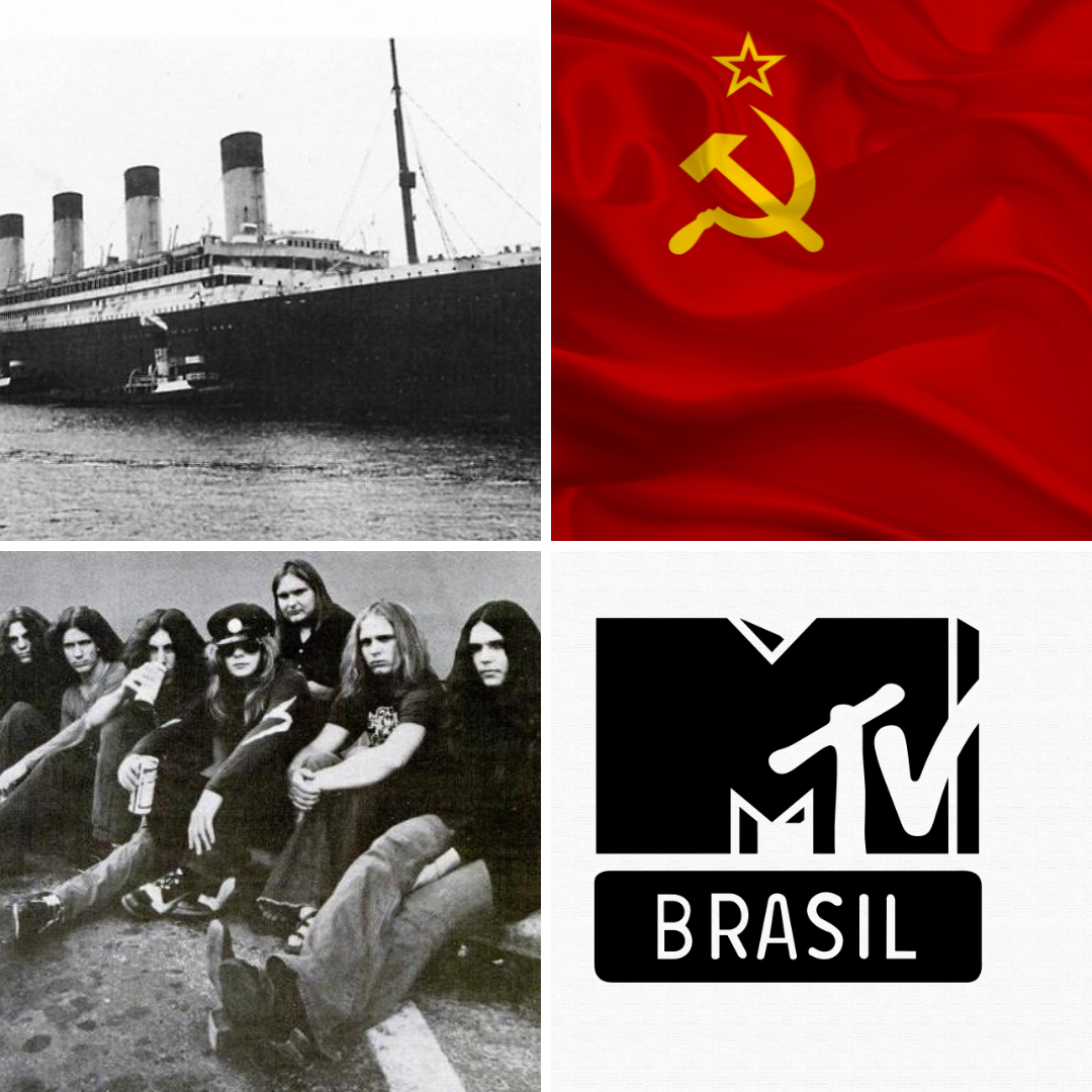 Montagem com fotos de Olympic, União Soviética, Lynyrd Skynyrd e MTV Brasil.