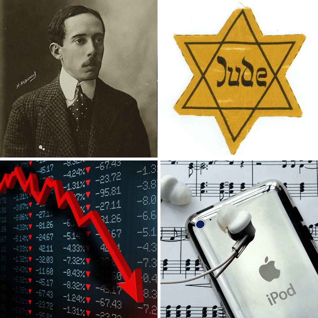Santos Dumont, judeus, bolsa de valores e iPod.