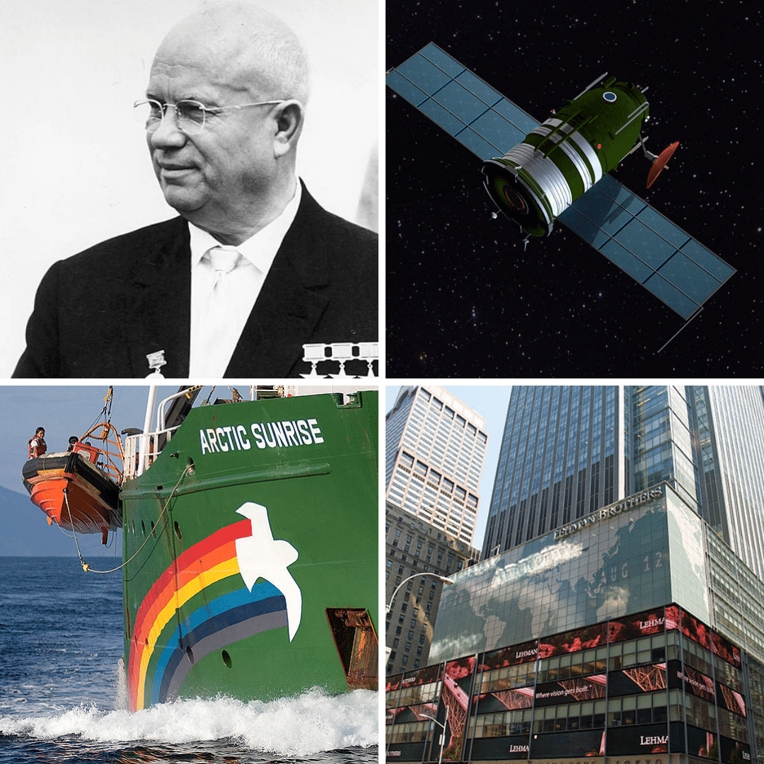 '1- 1959 - Nikita Khrushchev se tornou o primeiro líder soviético a visitar os Estados Unidos, um marco histórico nas relações diplomáticas entre as duas superpotências. 2- 1968 - A espaçonave soviética Zond 5 foi lançada, sendo a primeira a voar ao redor da Lua e reentrar na atmosfera da Terra, um marco na exploração espacial. 3- 1971 - O primeiro navio do Greenpeace partiu de Vancouver para protestar contra o próximo teste de armas nucleares Cannikin no Alasca, iniciando uma importante campanha pela preservação do meio ambiente. 4- 2008 - O banco norte-americano Lehman Brothers declarou falê