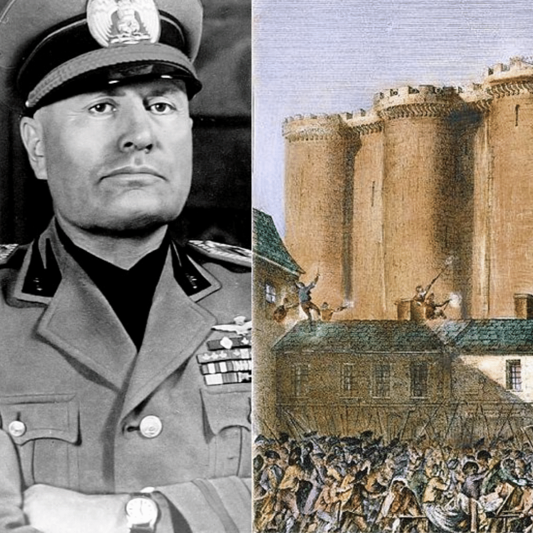 'Imagem com montagem da Revolução Francesa e  de Benito Mussolini '- 31 de outubro