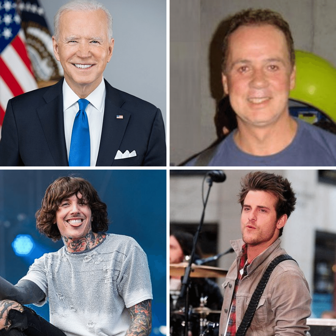 'Joe Biden Jr. , Luiz Fernando Guimarães, Oliver Sykes e Michael Jared Followill.' - 20 de novembro