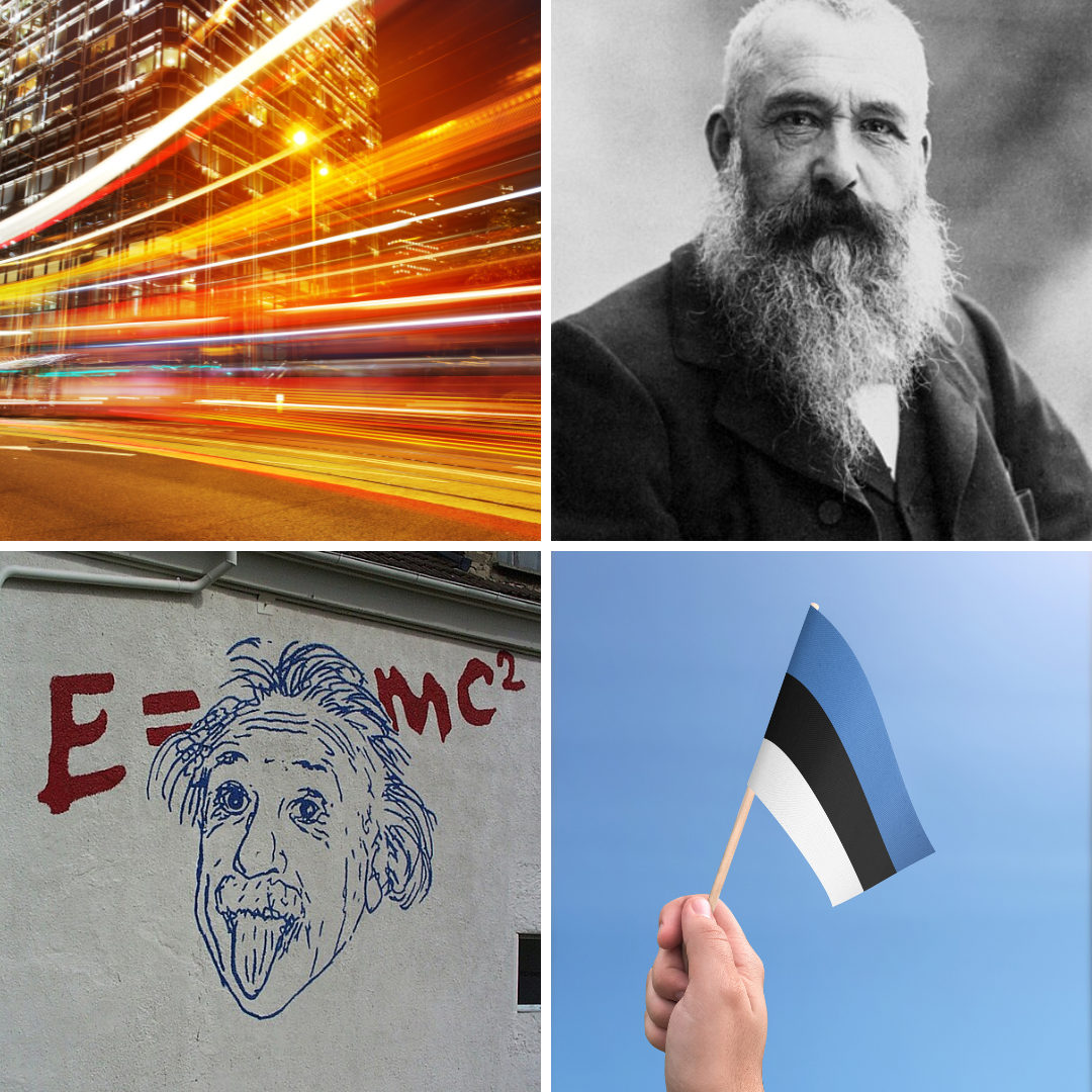 Velocidade da luz, Monet, Einstein e Estônia.