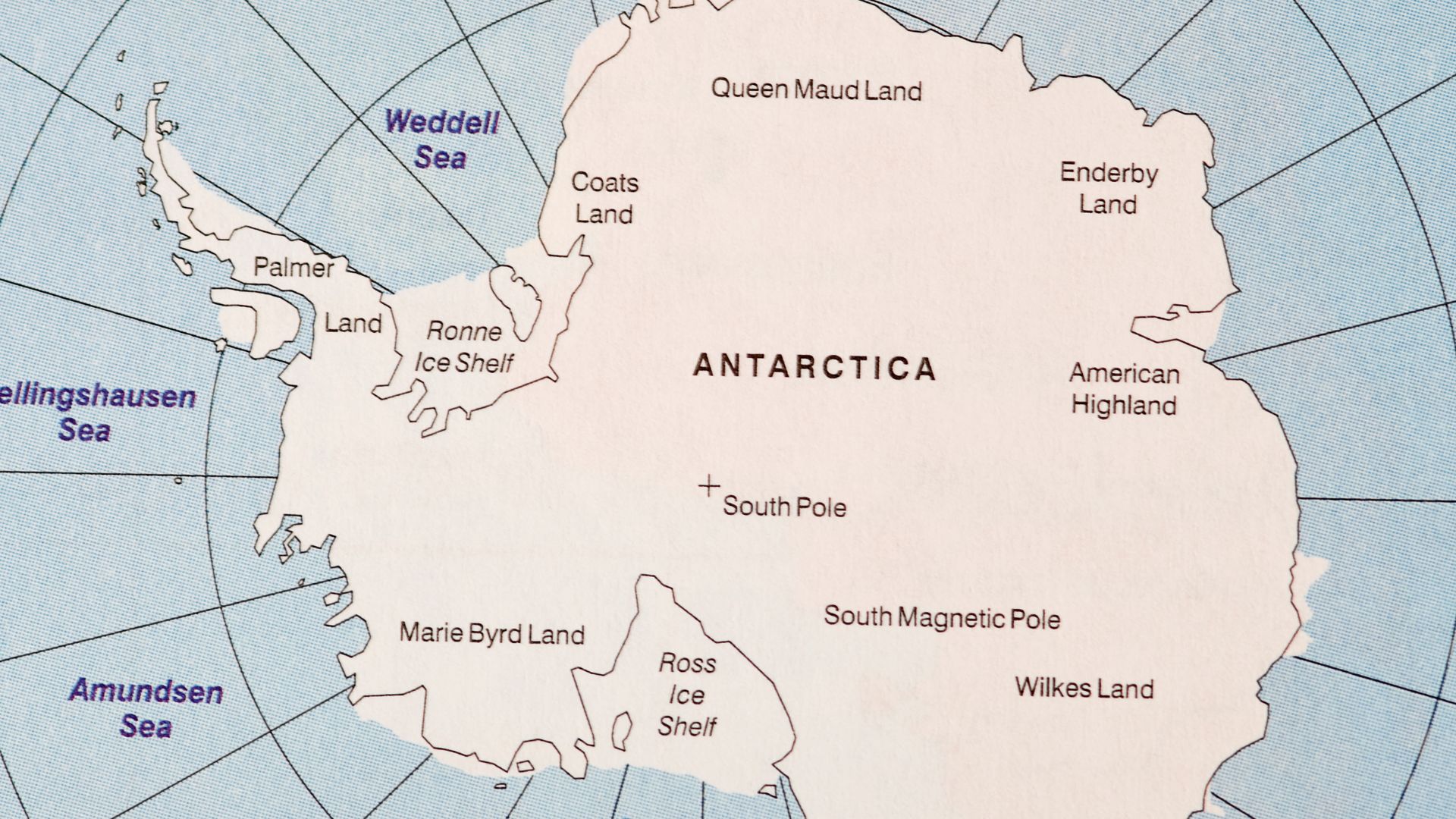 Mapa do Continente Antártico