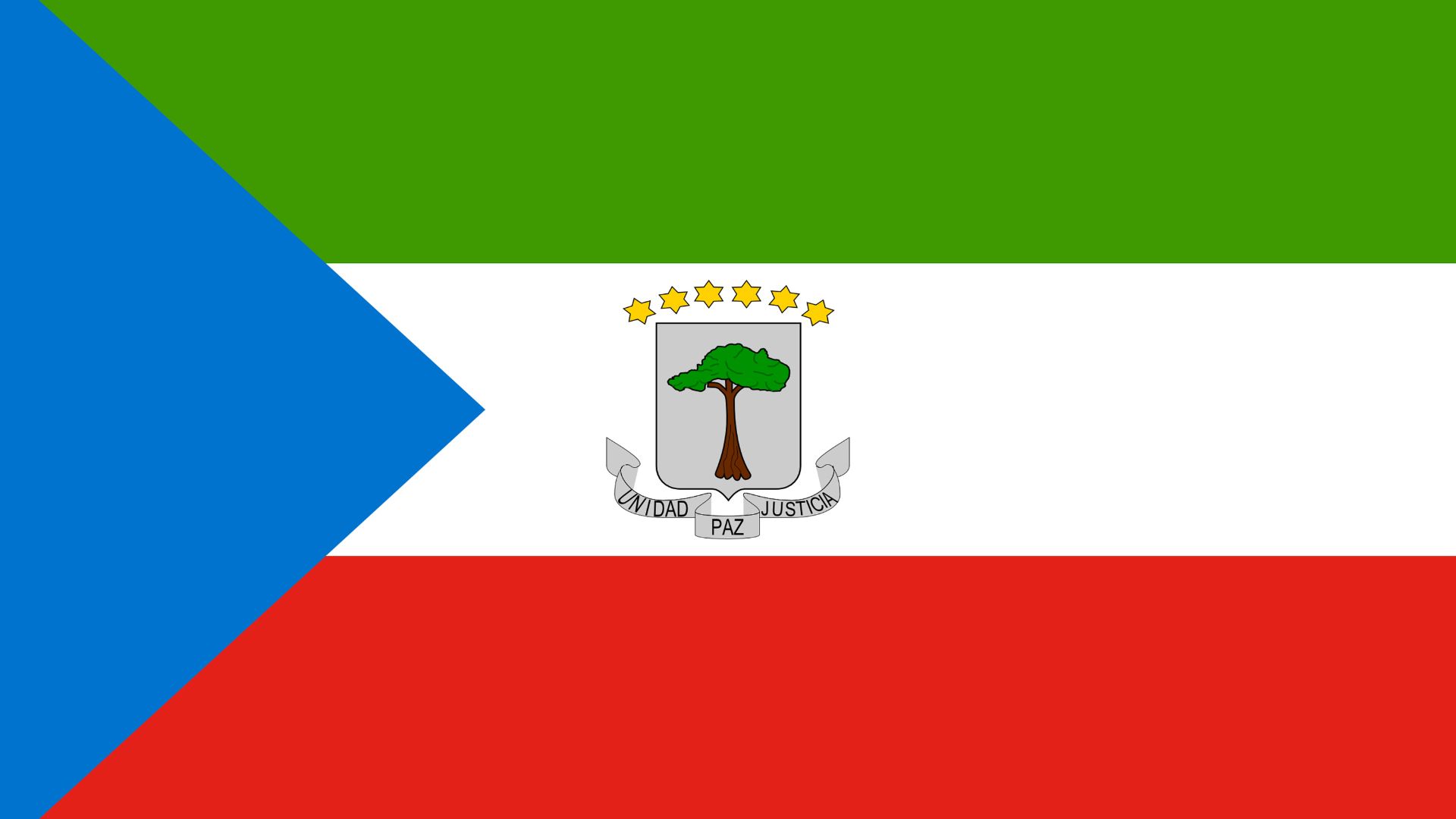 A bandeira é representada pelas cores verde, azul, branco e vermelho. A cor verde representa a vegetação do país, o azul representa o mar, o branco a paz, e o vermelho a independência.