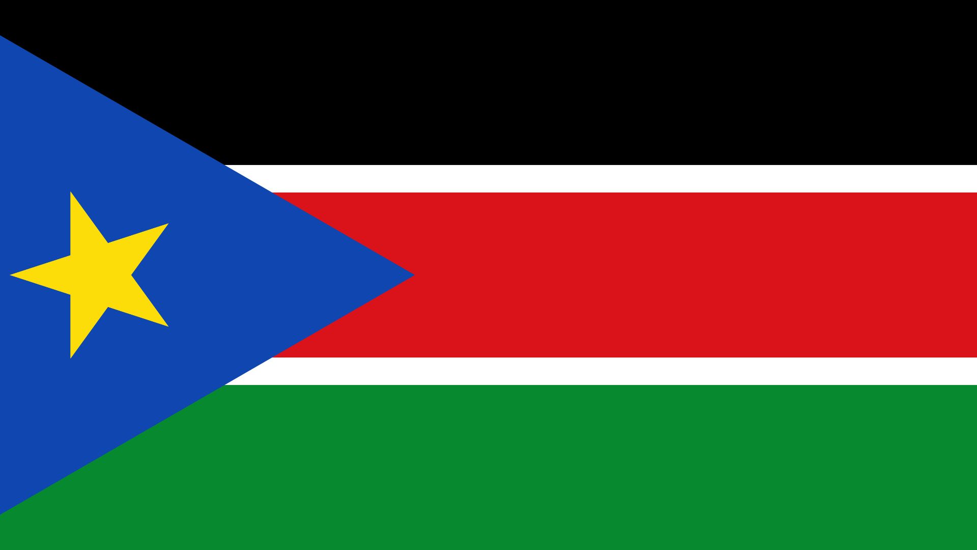 A bandeira do Sudão do Sul é composta pelas cores preto, branco, vermelho e verde da bandeira sudanesa. As faixas horizontais pretas, brancas, vermelhas e verdes da bandeira compartilham o mesmo desenho da bandeira queniana e do simbolismo pan-africano da mesma.