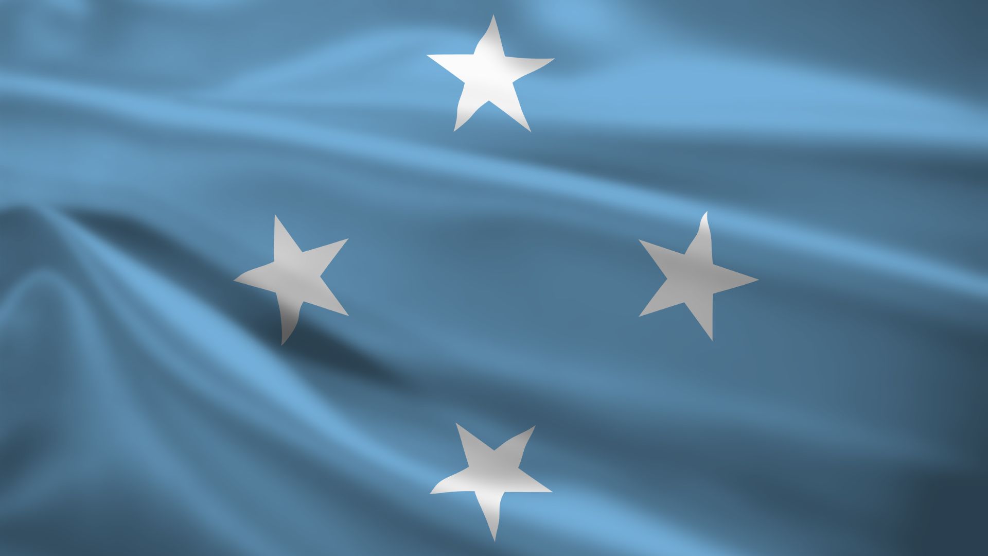 A bandeira é composta por duas cores: azul e branco. Ela foi adotada em 10 de novembro de 1979. A cor azul representa o Oceano Pacífico, enquanto as quatro estrelas brancas representam os quatro grupos de ilhas que formam a federação: Chuuk, Pohnpei, Kosrae e Yap.