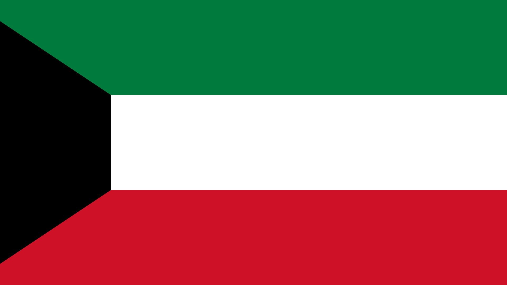 A bandeira do Kuwait é composta por quatro cores: verde, branco, vermelho e preto.