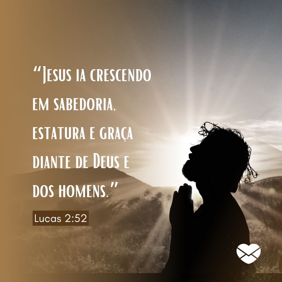 '“Jesus ia crescendo em sabedoria, estatura e graça diante de Deus e dos homens.”' - Livro de Lucas - Bíblia online sagrada