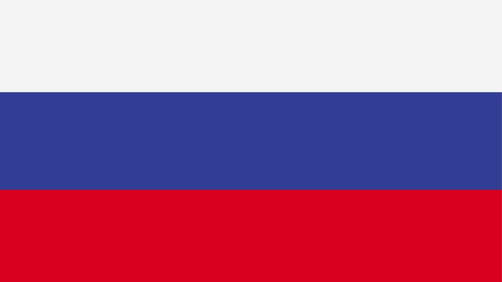 A bandeira da Rússia possui três cores: branco, azul e vermelho.