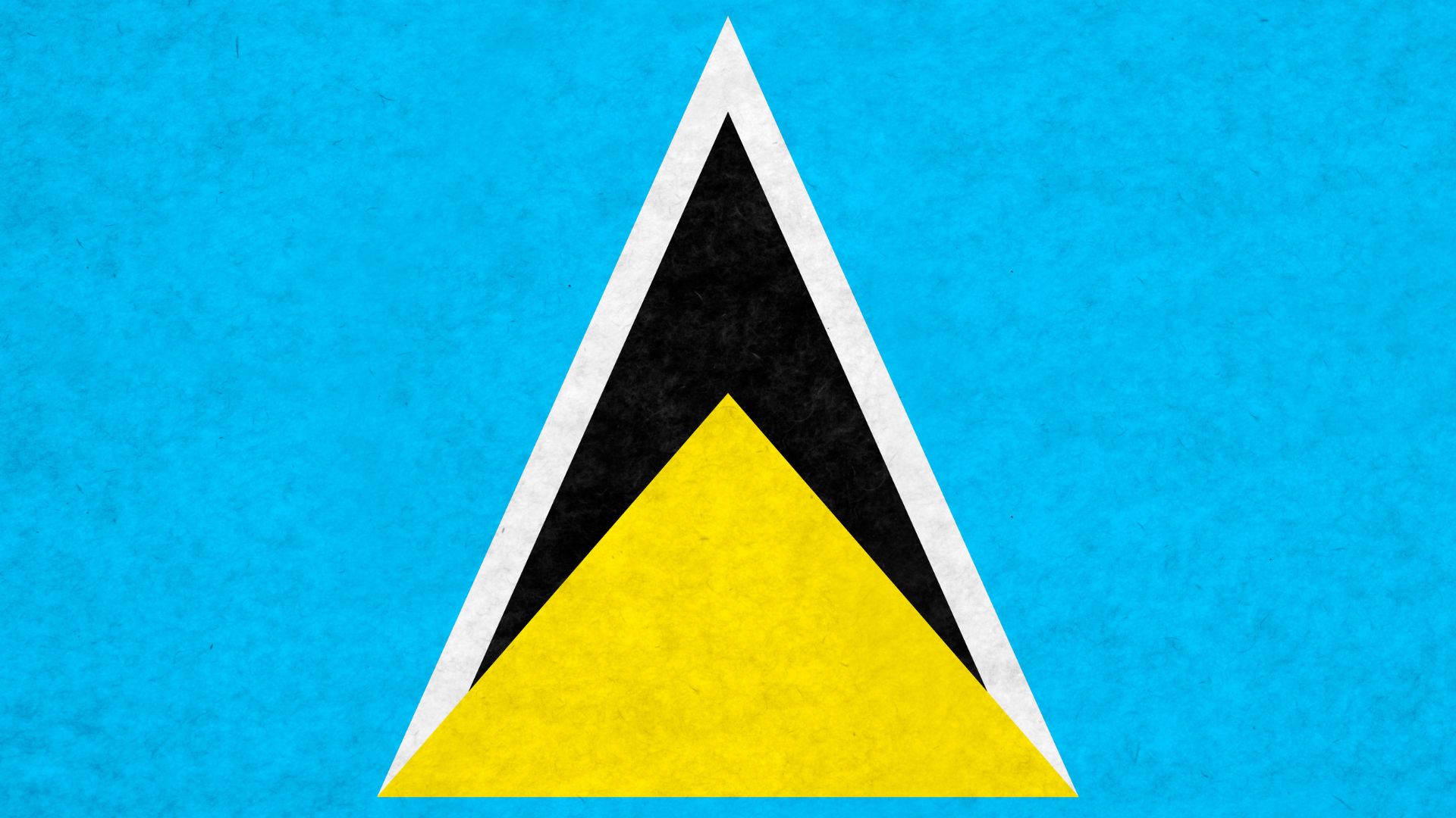 A Bandeira de Santa Lúcia possui 4 cores: azul, branco, preto e amarelo. A cor azul representa fidelidade. O amarelo representa a prosperidade e o sol do Caribe. O preto e o branco representam a mistura de raças que deram identidade à ilha.