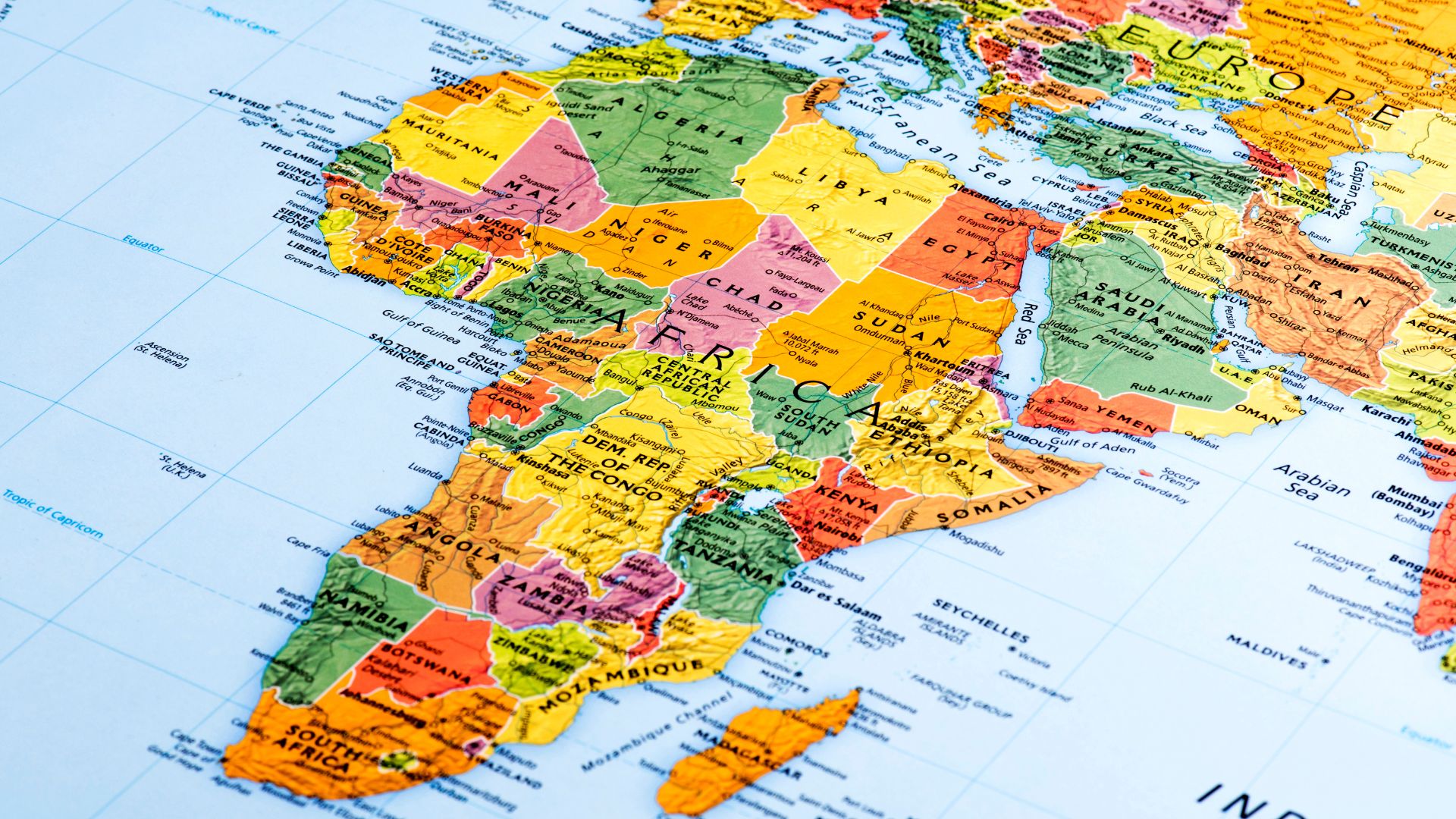 Mapa  com todos os países da África