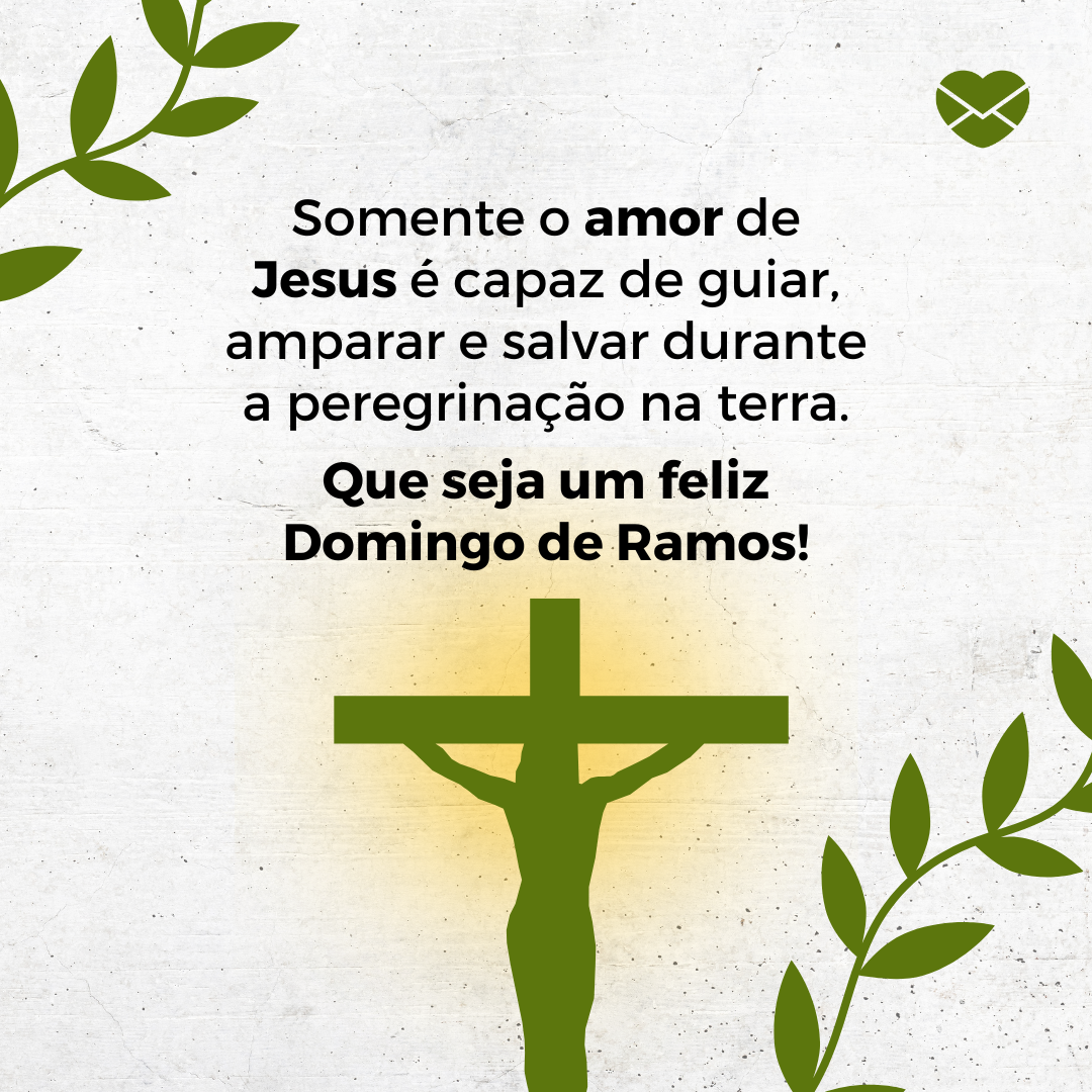 'Somente o amor de Jesus é capaz de guiar, amparar e salvar durante a peregrinação na terra.' - Frases de Domingo de Ramos