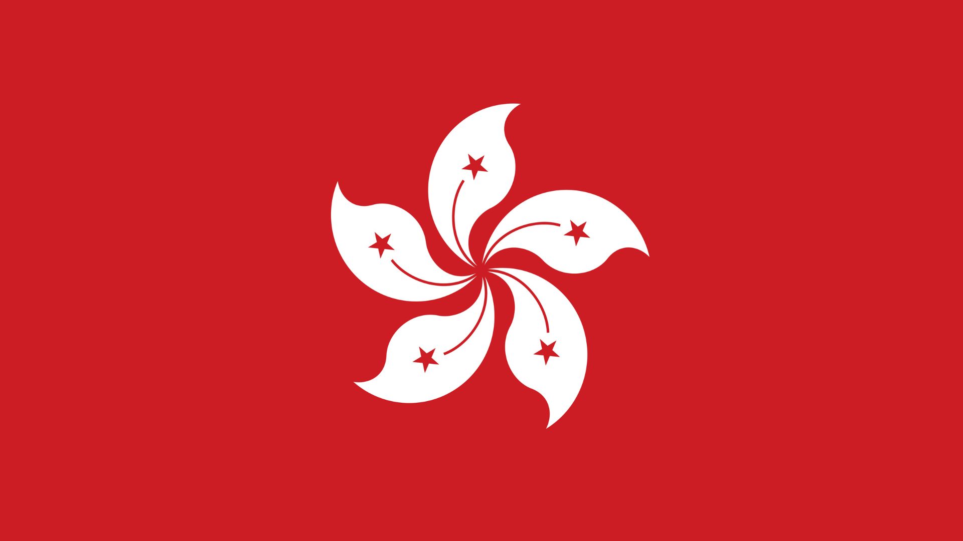A Bandeira de Hong Kong é vermelha com uma Bauhinia blakeana de cinco pétalas, branca e estilizada. A cor vermelha nesta bandeira regional é a mesma daquela na Bandeira da República Popular da China.
