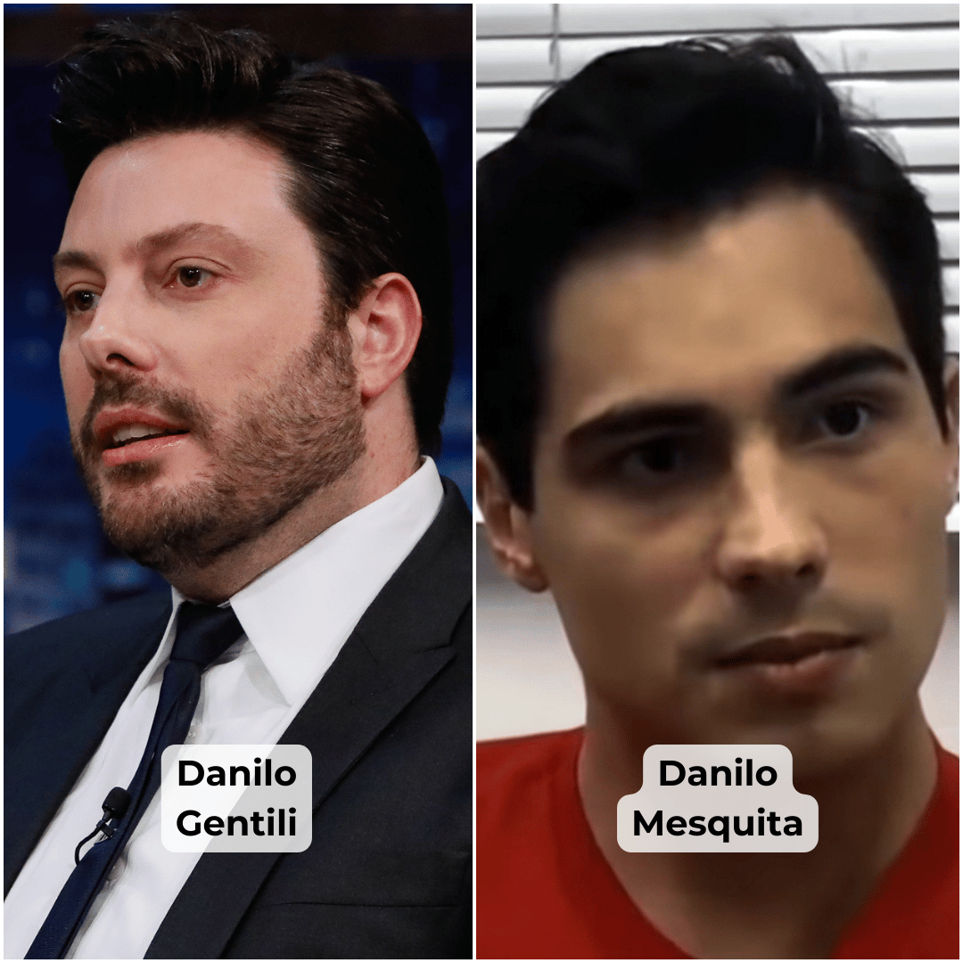 Montagem com fotos de Danilo Gentili e Danilo Mesquita.