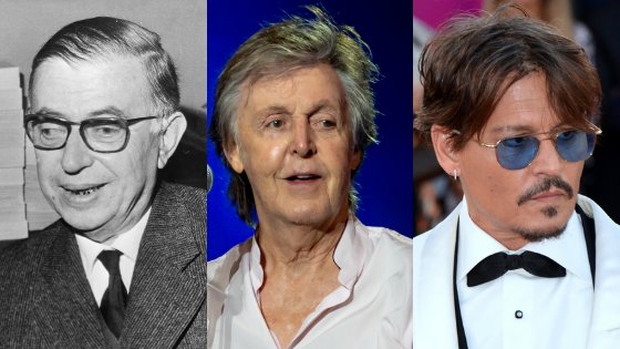 Jean Paul Sartre, Paul McCartney e Johnny Depp