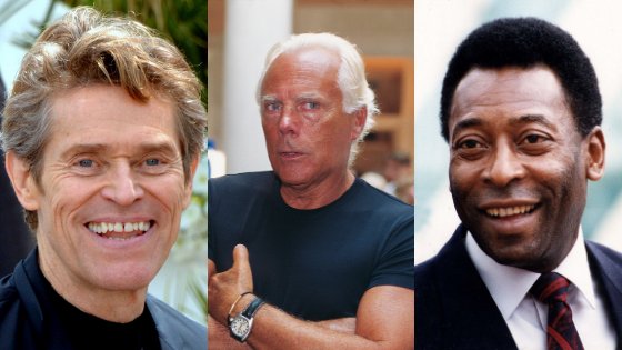 Willem Dafoe, Giorgio Armani e Pelé