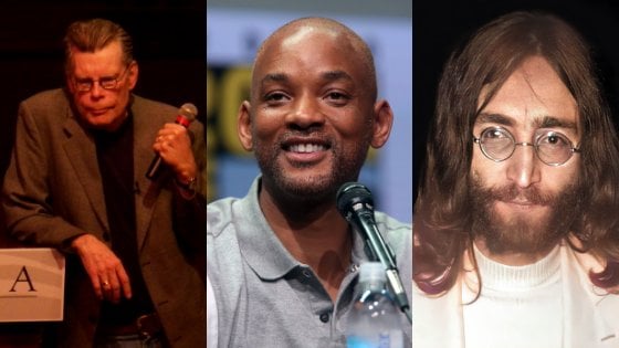 Wikimedia Commons / Stephanie Lawton / Gage Skidmore / Joost Evers / Anefo Stephen King, Will Smith e John Lennon