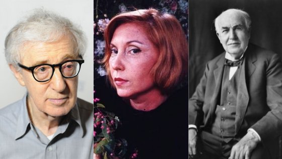 Wikimedia Commons / Adam Bielawski / Wikipédia / Bisilliat, Maureen Woody Allen, Thomas Edison e Clarice Lispector